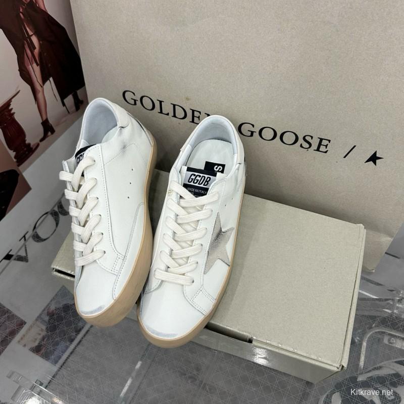 2025 Women GGDB White Grey Leather Sneakers MJ00260
