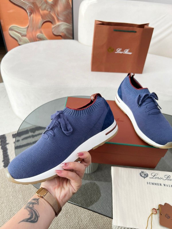 2024 Men Le Parmentier Blue Wool Knit Sneakers MJ00330