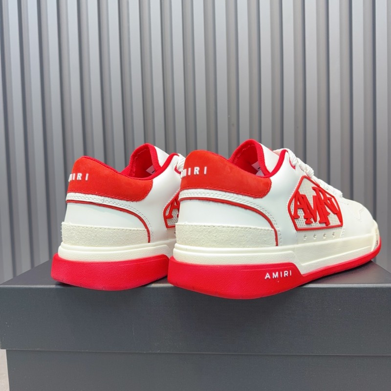 2025 Unisex Amiri White Red Leather Sneakers MJ00360
