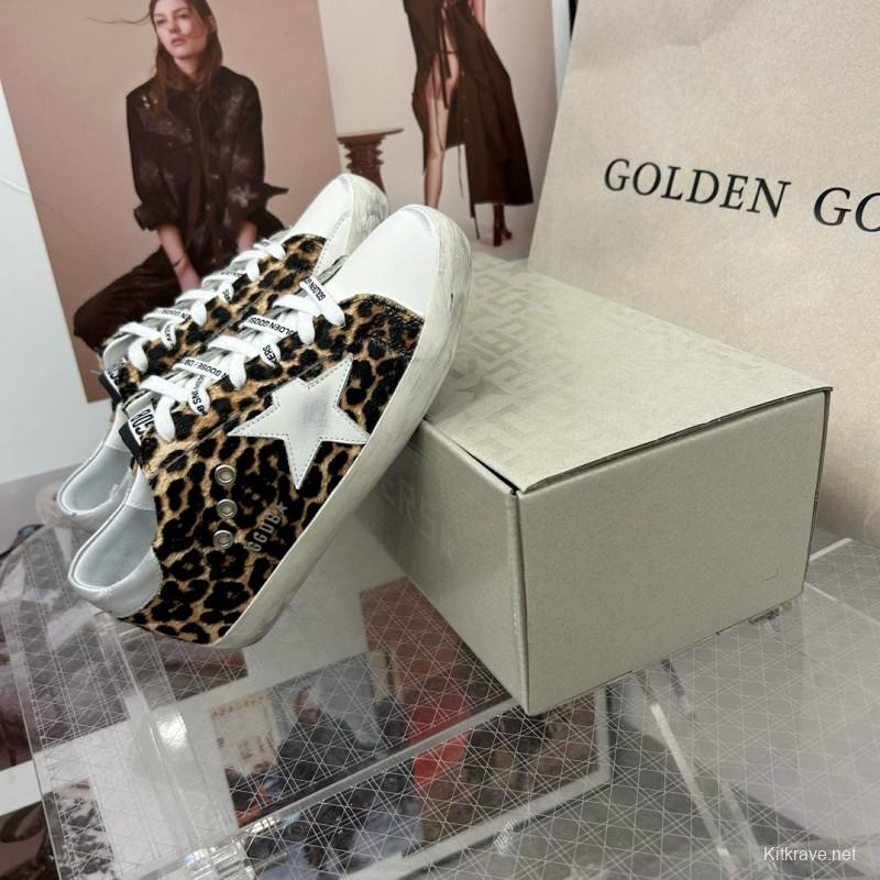 2025 Women GGDB Leopard White Leather Sneakers