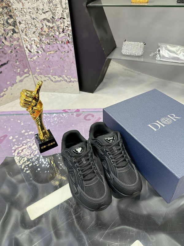 2024 Unisex Dior Black Tech Fabric Mesh B30 Sneakers MJ00330