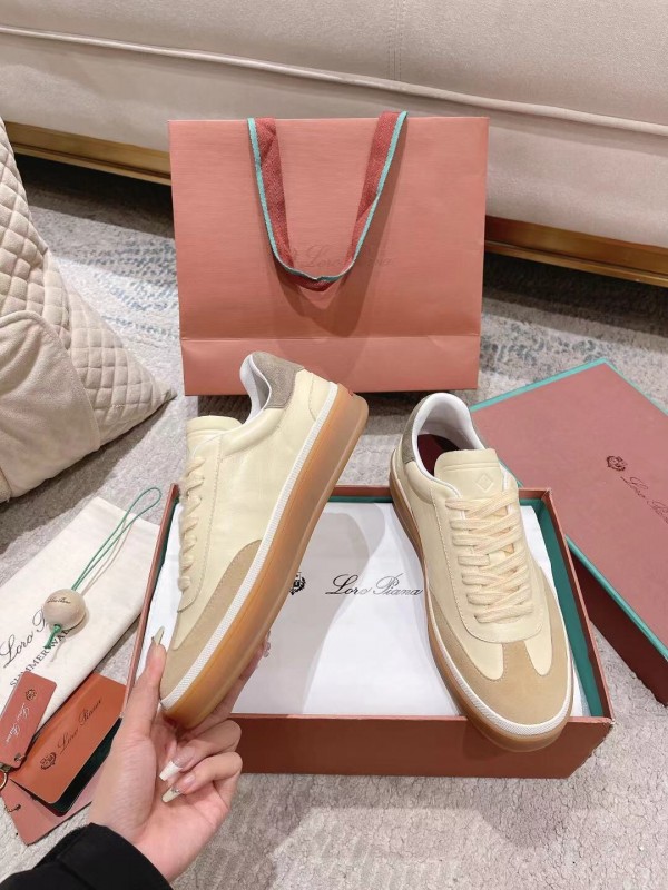 2025 Unisex Le Parmentier Cream Beige Suede Leather Sneakers LY00320(F)/LY00330(M)