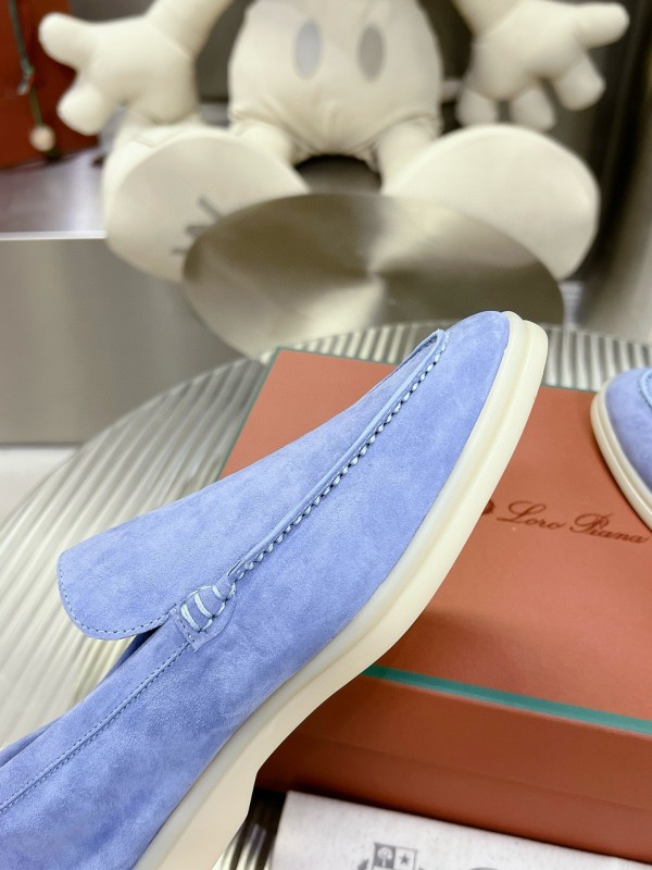 2024 Unisex LP Light Blue Suede Loafers MJ00270