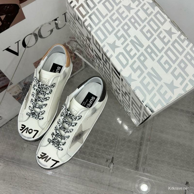 2025 Unisex GGDB White Beige Grey Leather Sneakers SUPER STAR