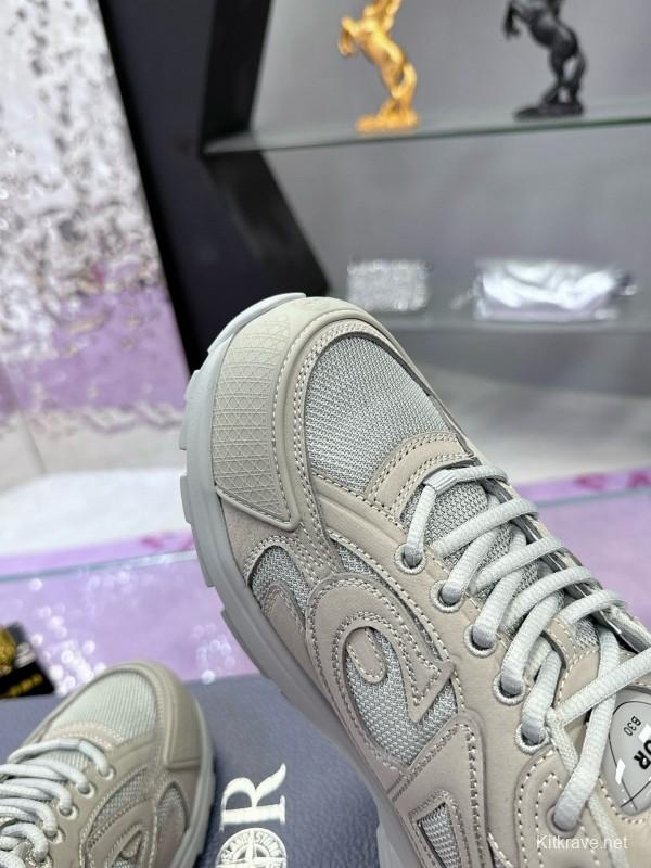 2024 Unisex Dior Stone Island B30 Beige White Mesh Sneakers MJ00330