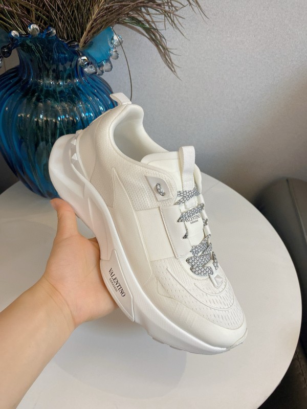 2024 Unisex Valentino White Leather Sneakers MJ00340