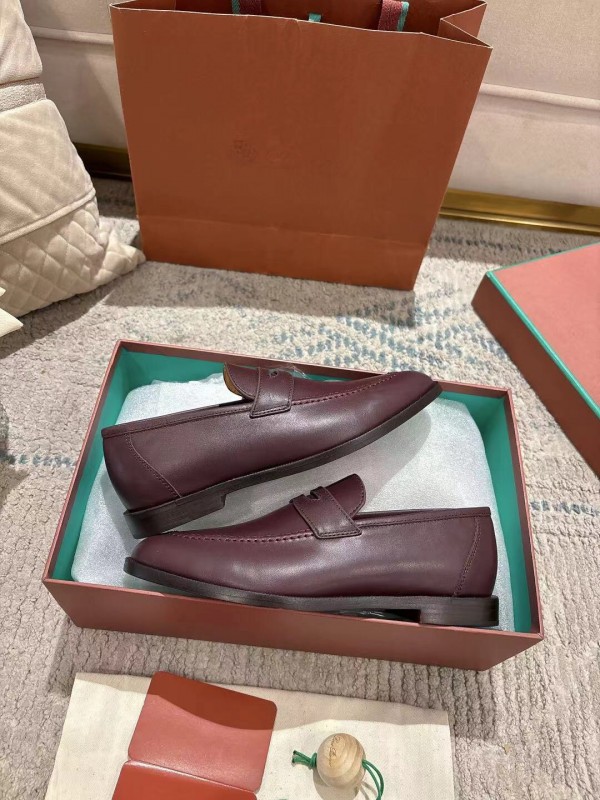 2025 Women LP Purple Leather Loafers LY00340(F)