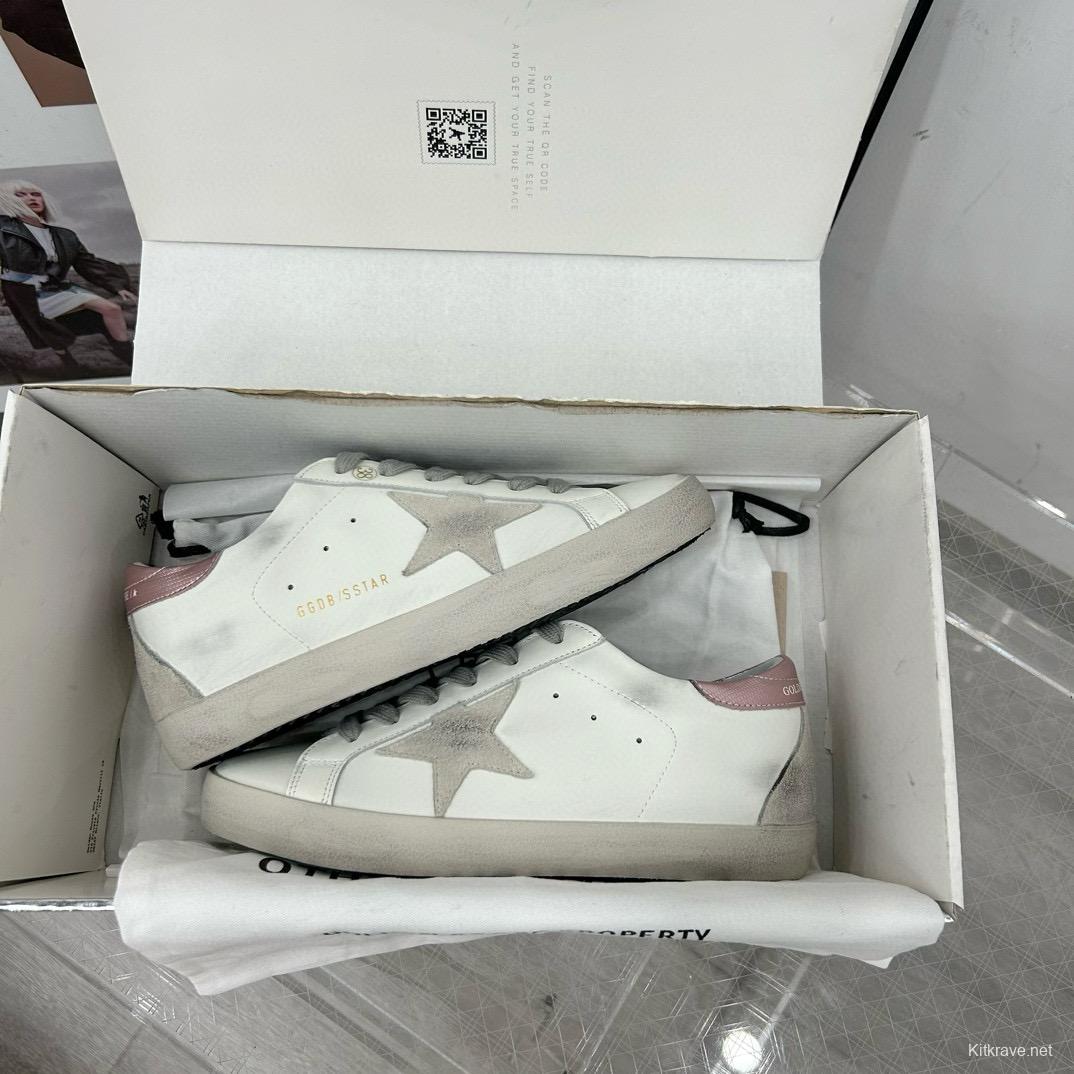 2025 Women GGDB White Grey Pink Leather Suede Sneakers