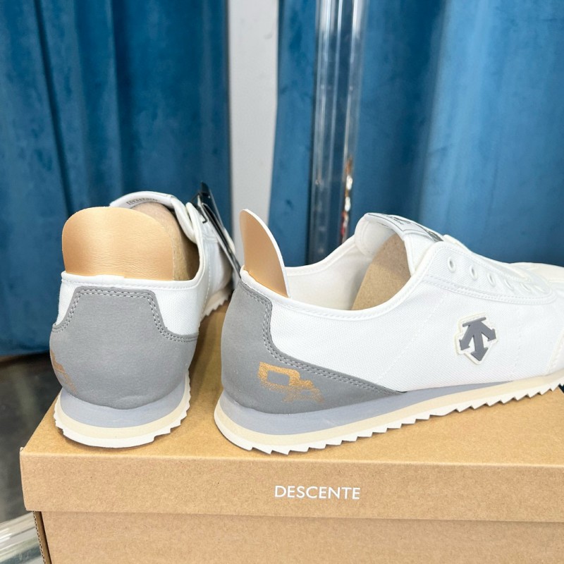 2024 Unisex Descente White Grey Canvas Plimsolls MJ00280