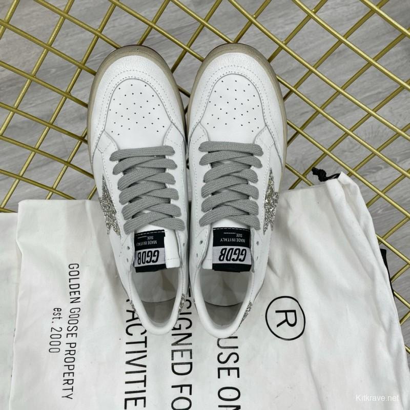 2024 Unisex GGDB White Silver Leather Sneakers MJ00260