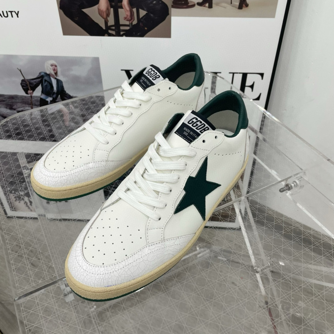 2024 Unisex GGDB White Green Leather Sneakers MJ00260