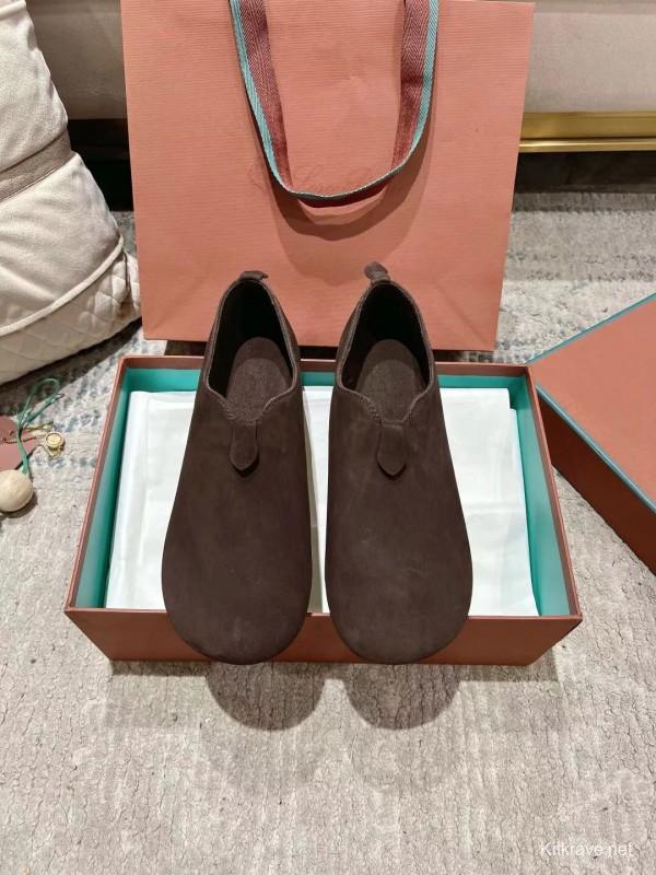 2025 Women LP Dark Brown Suede Loafers LY00300