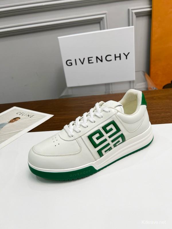 2024 Men Givenchy White Green Leather Sneakers MJ00380