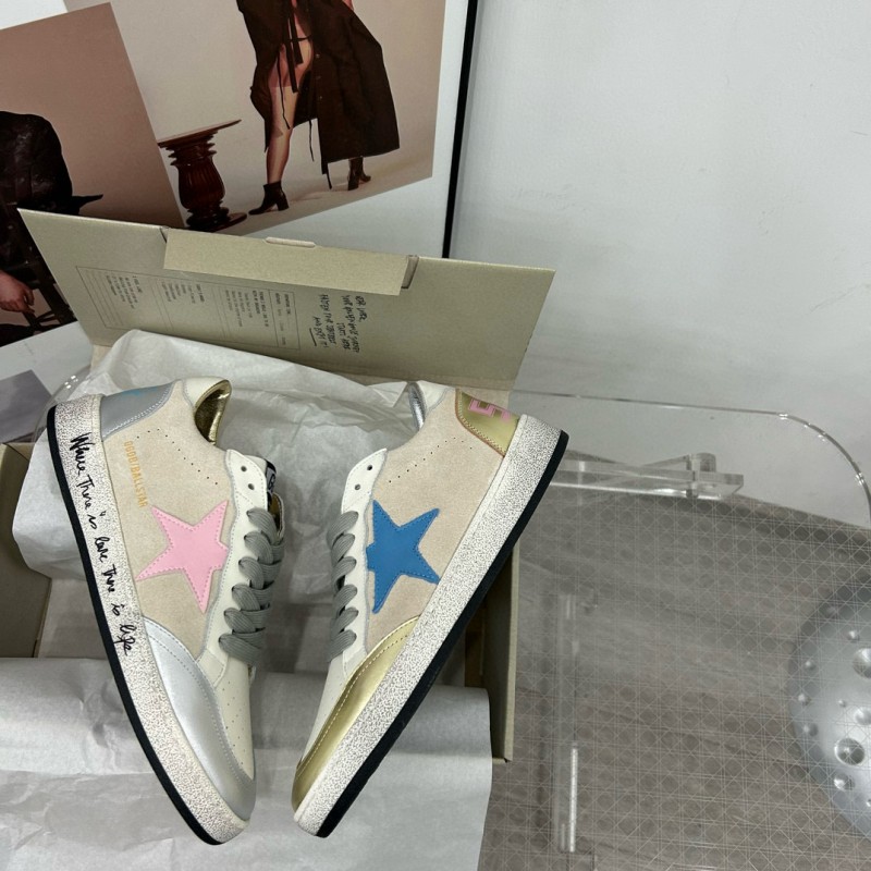 2024 Unisex GGDB White Pink Grey Leather Suede Low Top Sneakers MJ00260