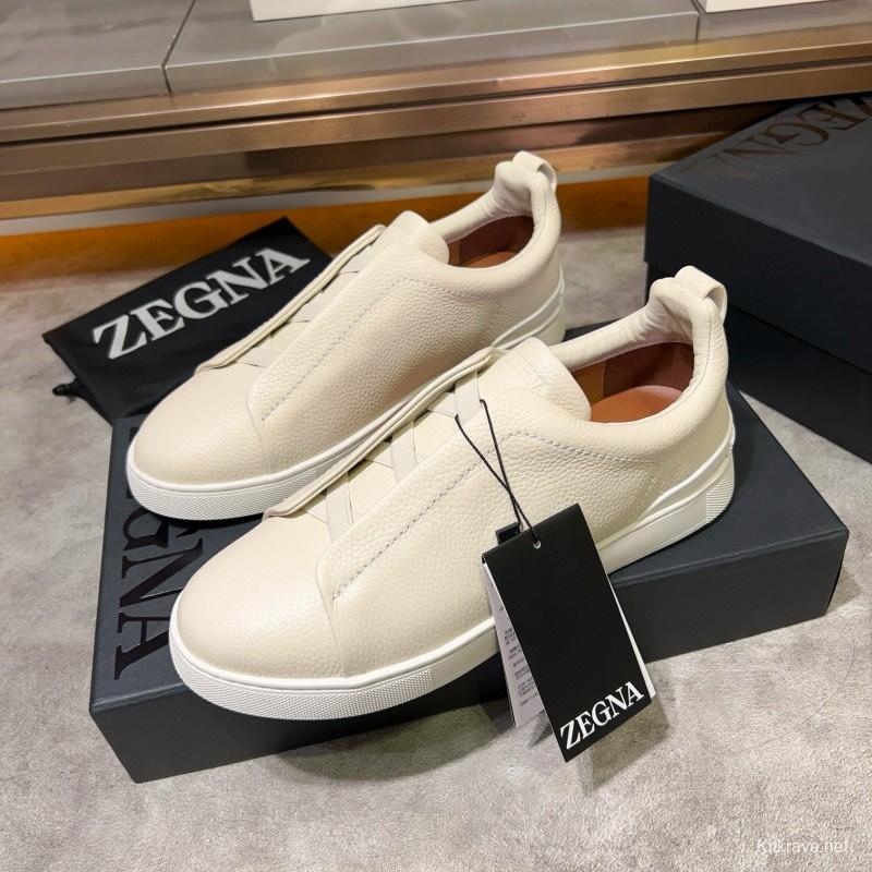 2024 Men ZEGNA White Leather Sneakers MJ00280