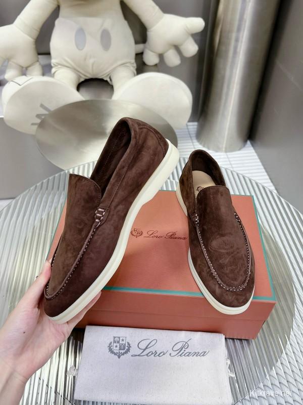 2024 Men LP Brown Suede Loafers MJ00270
