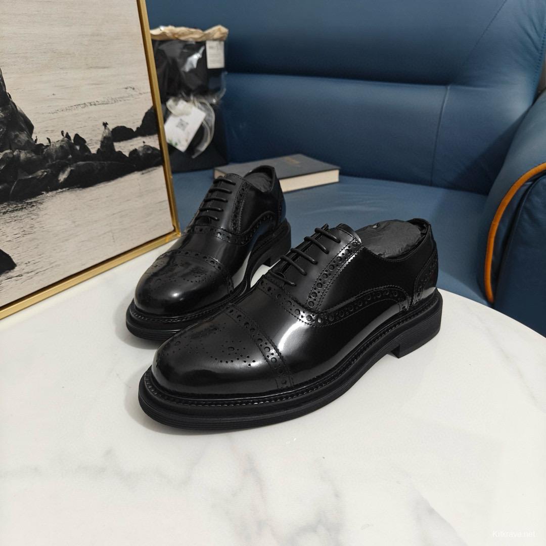2024 Men Dolce & Gabbana Black Leather Derby