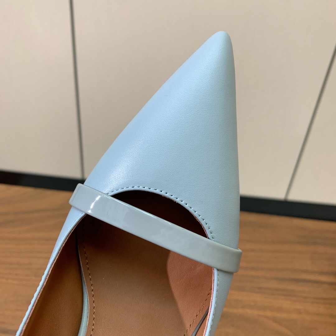 2025 Women Malone Souliers Blue Leather Heeled Mules