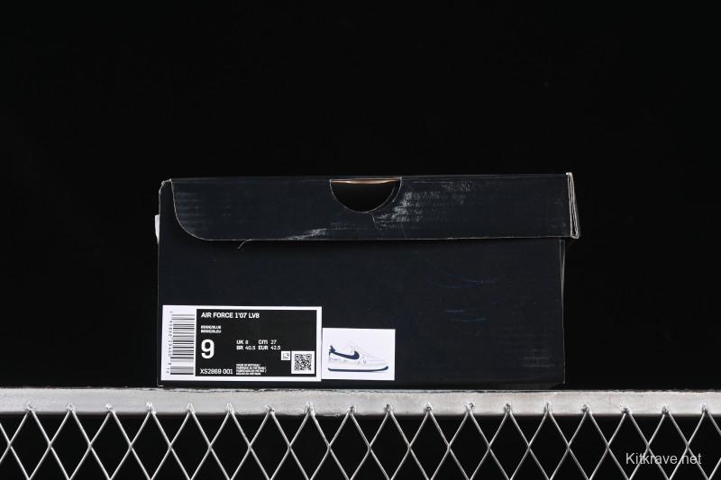 Nike Air Force 1 '07 Low Dior Collaboration Blue Four Small Silver Swoosh Casual Sneakers - XS2869-001
