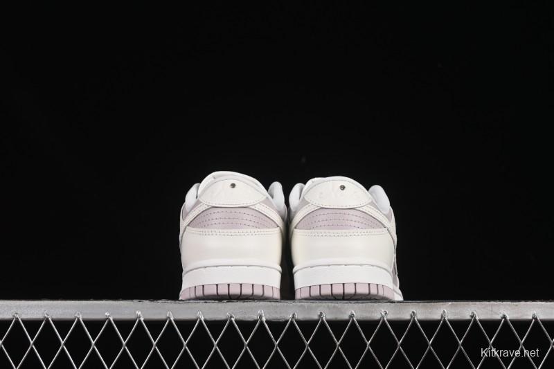 Nike SB Dunk Low White Light Purple Embossed Low-Top Casual Skate Shoes IH0639-011
