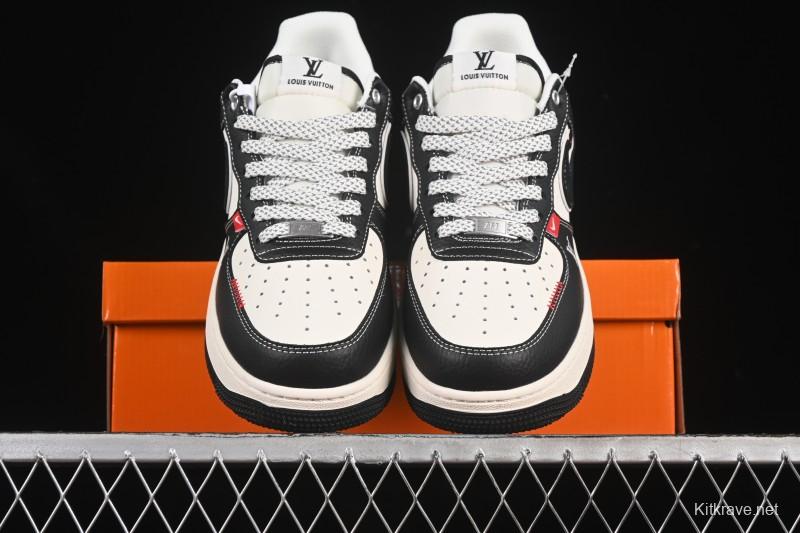 Nike Air Force 1 '07 Low LV Collaboration Black Leather Casual Sneakers - YX5066-349