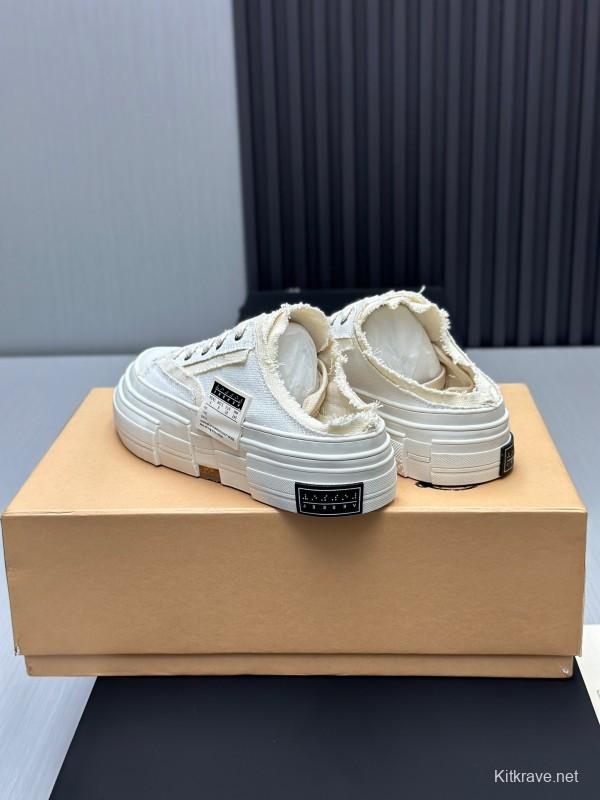 2025 Unisex XVESSEL White Canvas Plimsolls Vulcanized AS00240