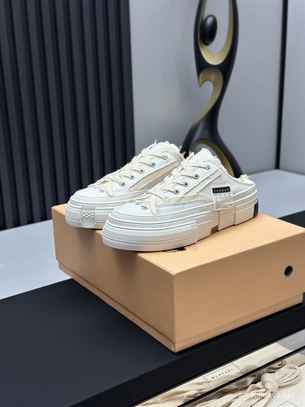 2025 Unisex XVESSEL White Canvas Plimsolls Vulcanized AS00240