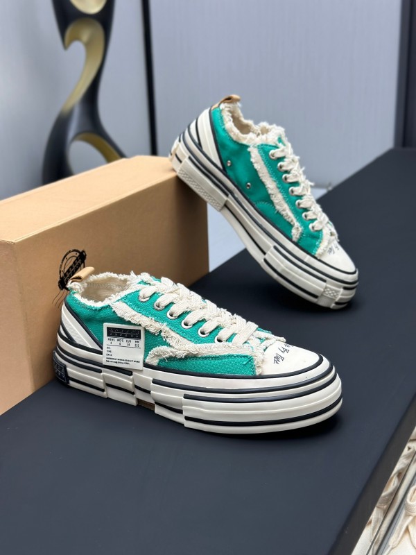 2025 Unisex XVESSEL Green White Canvas Low-Top Vulcanized Sneakers AS00240