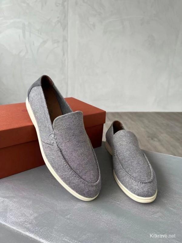 2025 Unisex Le Parmentier Grey Wool Blend Loafers AS00280