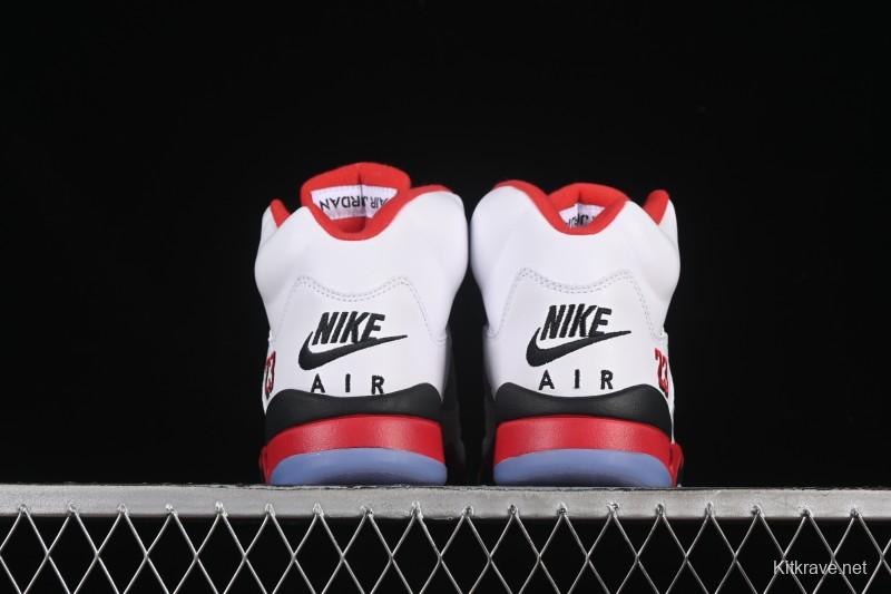 Nike Air Jordan 5 Retro Fire Red Black Tongue Basketball Shoes - HQ7978-101
