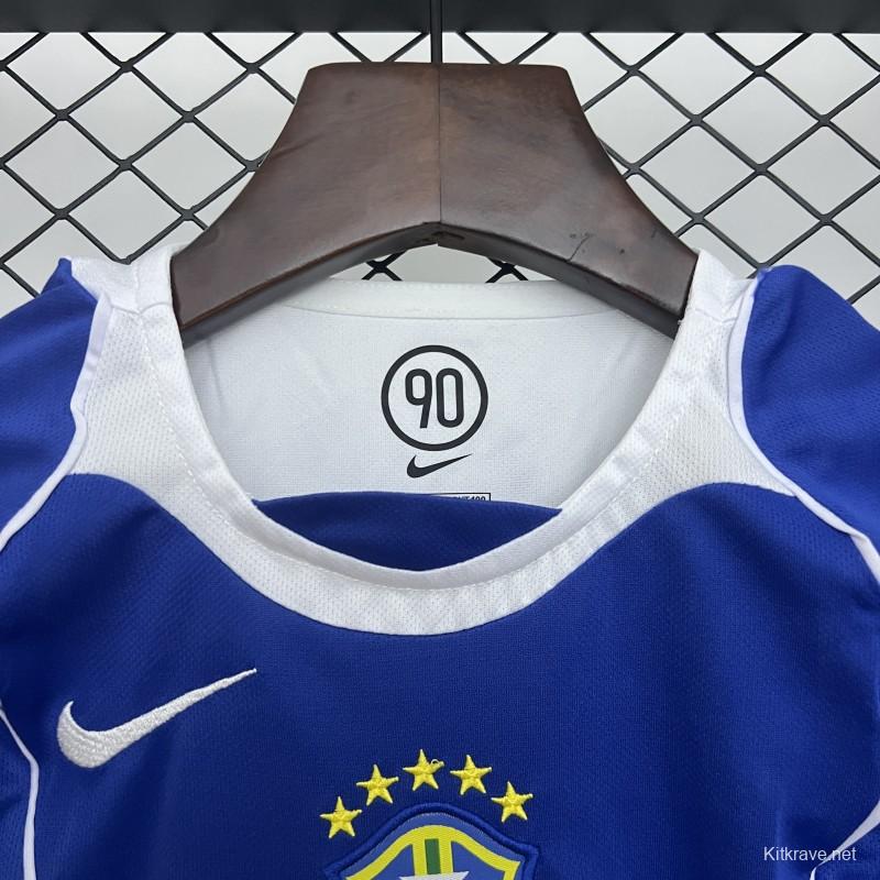 2004 Kids Brazil Away Size 16-28 Jersey