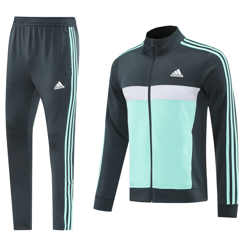 2025 Adidas Dark Grey Full Zipper Jacket +Long Pants