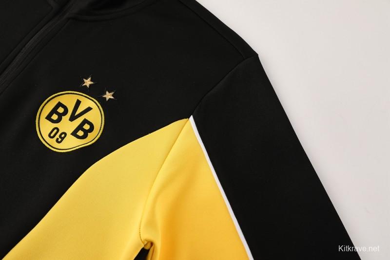 25/26 Borussia Dortmund Black/Yellow Full Zipper Jacket +Long Pants