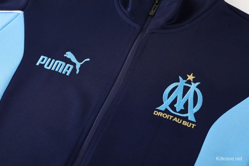 25/26 Olympique Marseille Blue/Navy Full Zipper Jacket +Long Pants