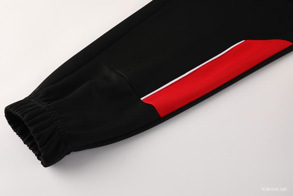 25/26 AC Milan Black/Red Full Zipper Jacket +Long Pants