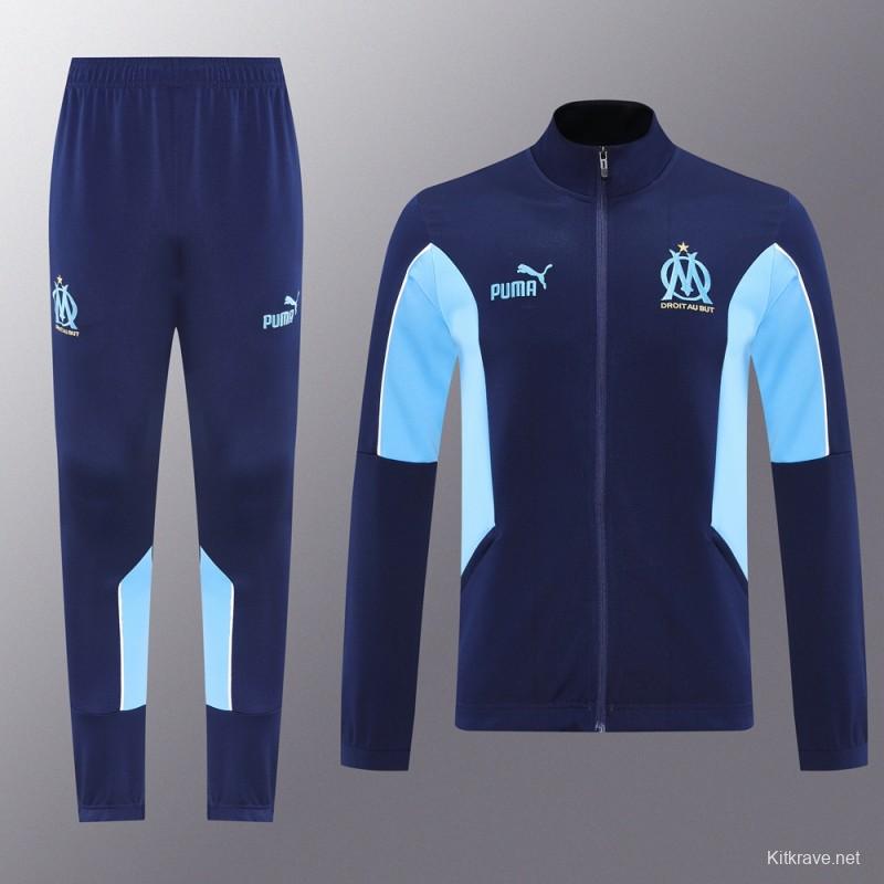 25/26 Olympique Marseille Blue/Navy Full Zipper Jacket +Long Pants