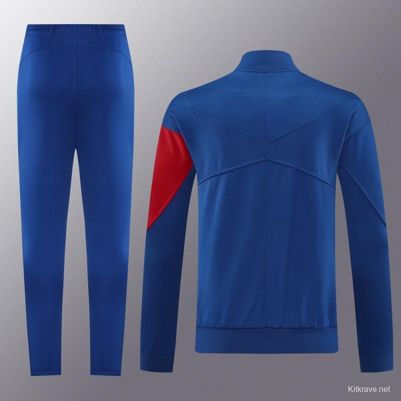 25/26 PSG Blue Full Hoodie Zipper Jacket +Long Pants