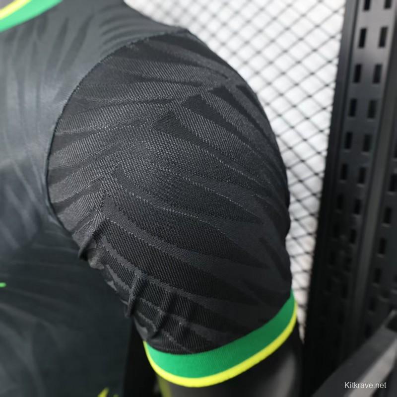 Player Version 2025 Brazil Black with Eagle Print Jersey