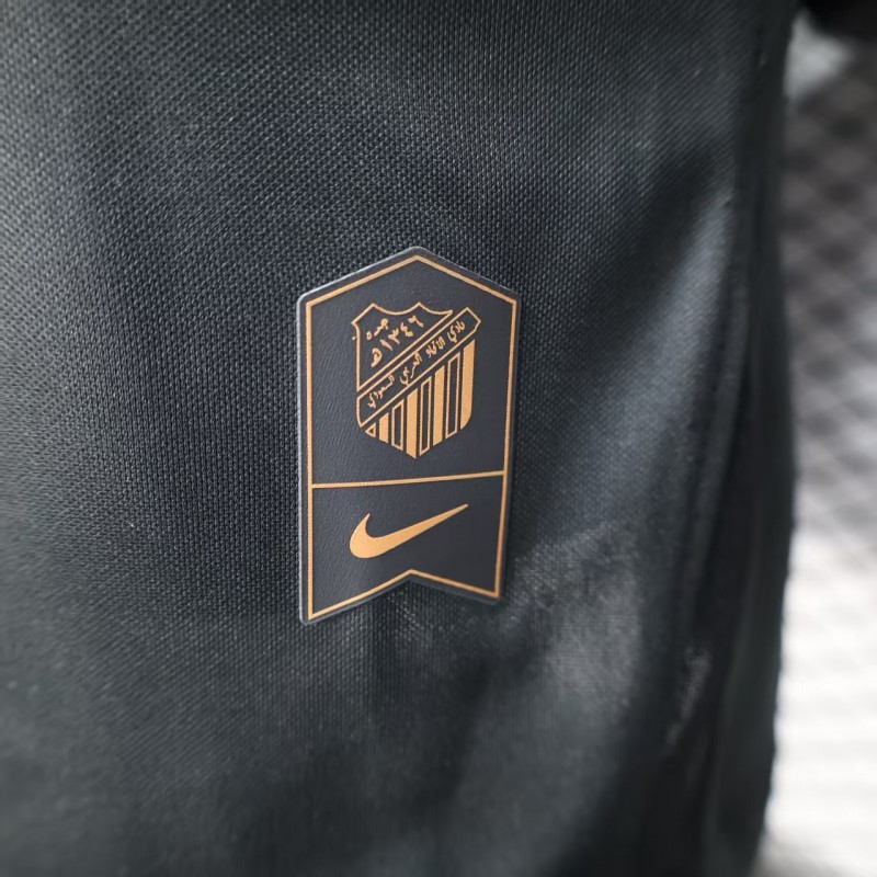 Player Version 25/26 Al-Ahli Black Champion Jersey With Golden Sponsor