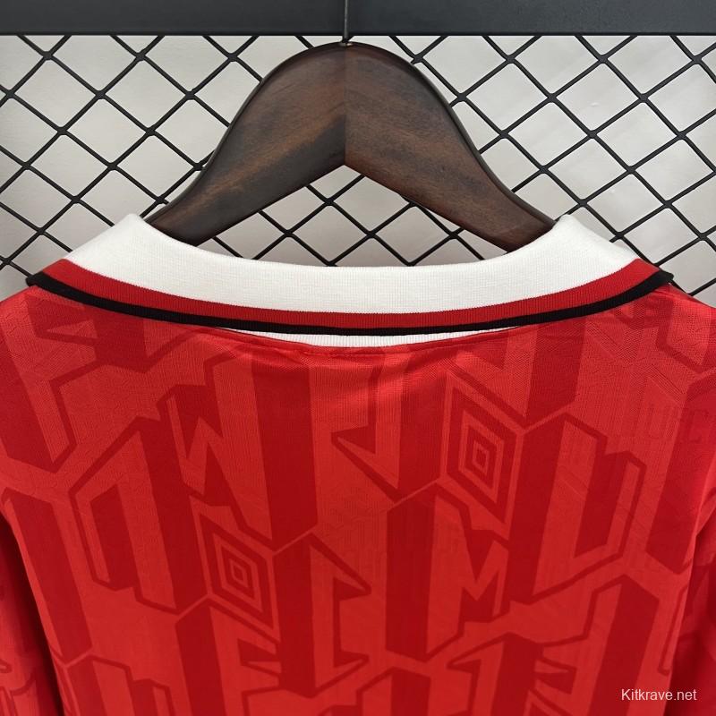 92/94 Retro Long Sleeve Manchester United Home Jersey