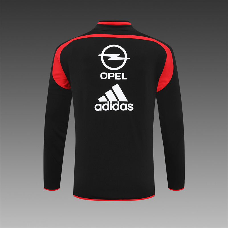 Retro 04/05 AC Milan Black Half Zipper Jacket+Long Pants