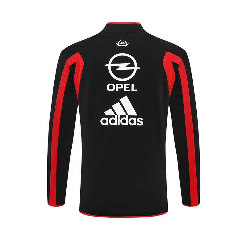 Retro 05/06 AC Milan Black Half Zipper Jacket+Long Pants