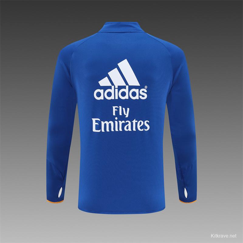 Retro 13/14 Real Madrid Color Blue Half Zipper Jacket
