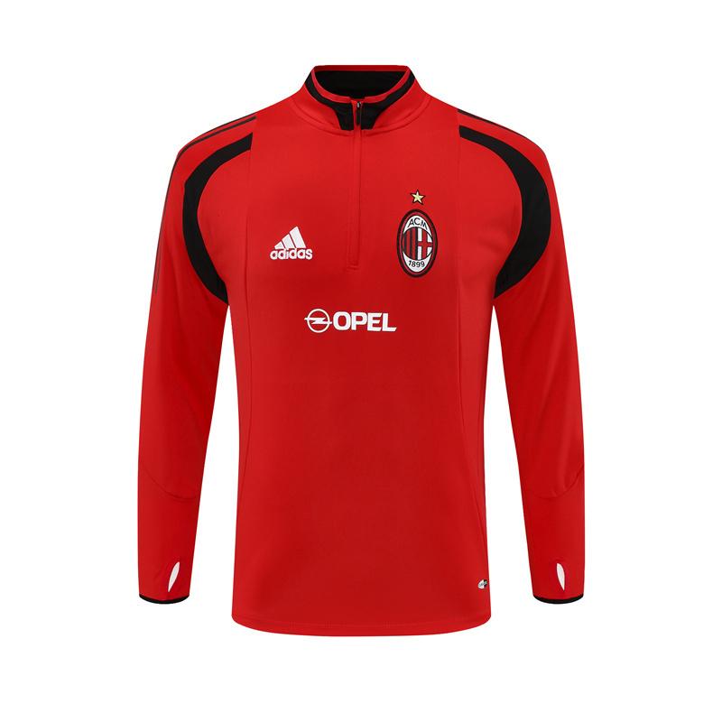 Retro 04/05 AC Milan Red Half Zipper Jacket