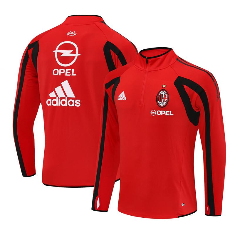Retro 05/06 AC Milan Red Half Zipper Jacket+Long Pants