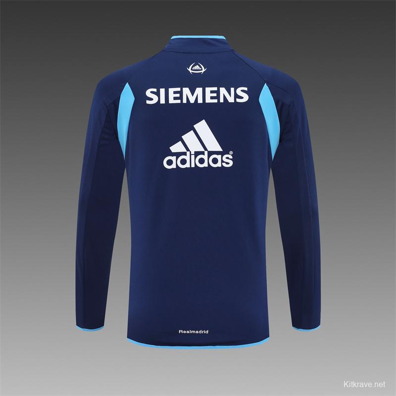 Retro 05/06 Real Madrid Royal Blue Half Zipper Jacket
