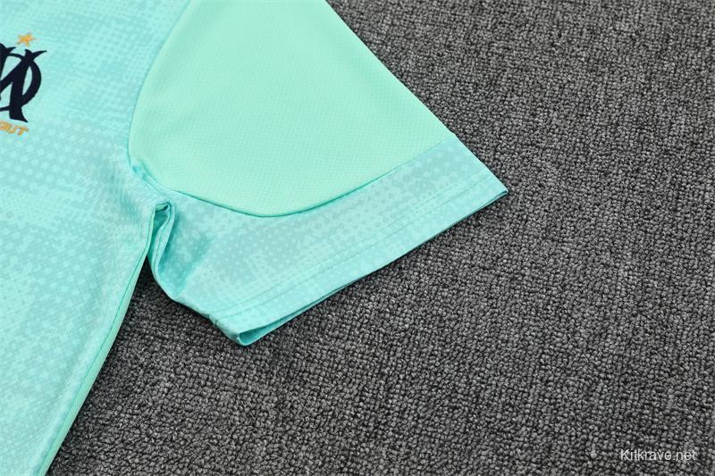 25/26 Olympique de Marseille Lake Blue Camouflage with XS Short Sleeve+Soccer Shorts