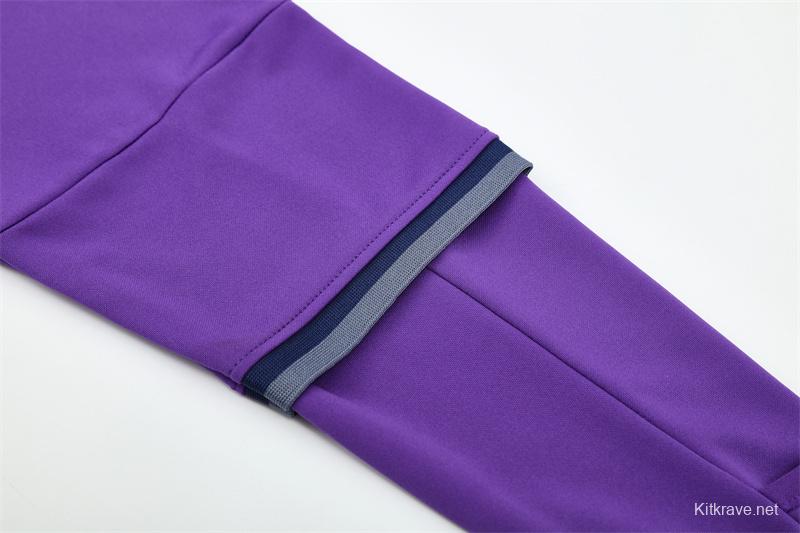 Retro 16/17 Real Madrid Purple Half Zipper Jacket