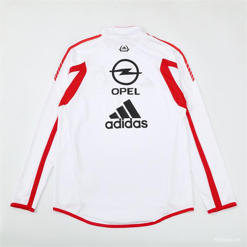 Retro 05/06 AC Milan White Half Zipper Jacket+Long Pants