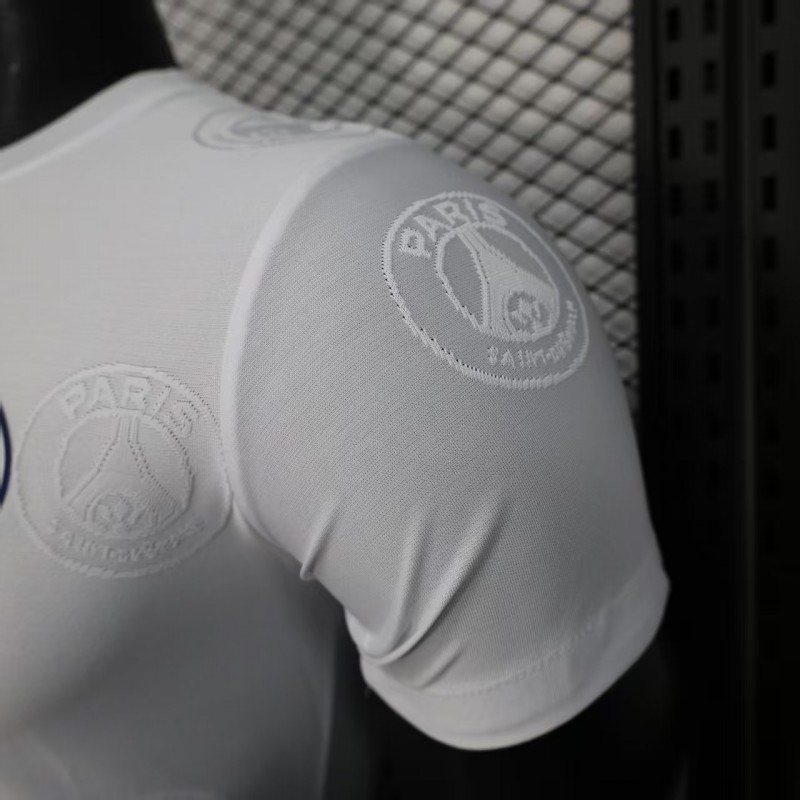 Player Version 25/26 PSG White with Embossed PSG Badge Pattern Jersey